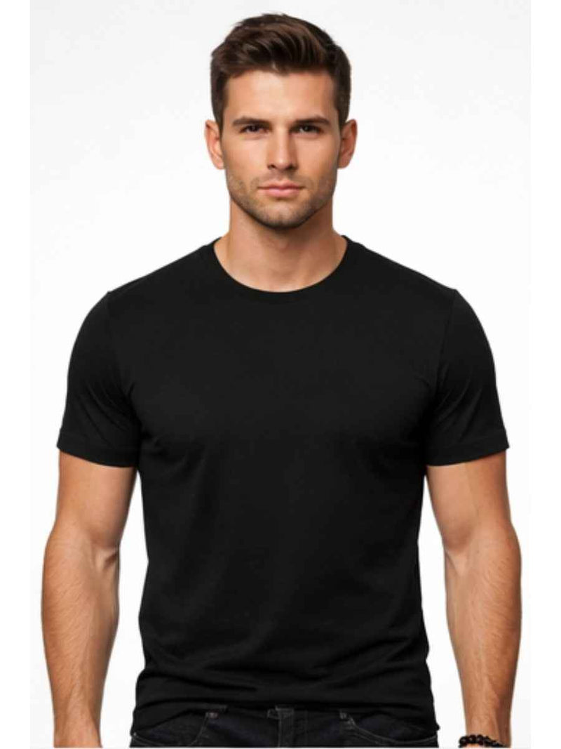 Polo Negro Slim Fit para Hombre | Básico Entallado Cuello Redondo