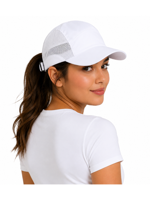 Gorra Deportiva Tazlam con Malla Blanco — Tela Tazlam | Mujer | ENKI