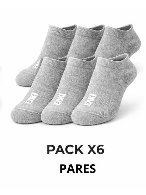 Pack x6 Medias Deportivas Grises — Algodón | Hombre | ENKI