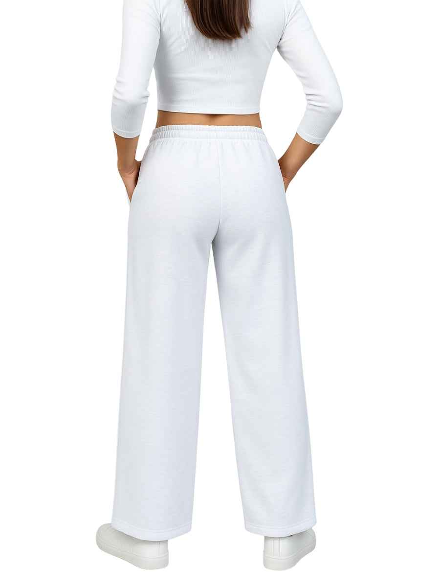 Pantalón Palazzo Mujer Franela Cintura Elástica