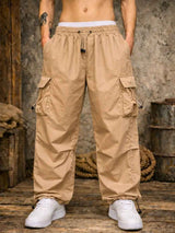 Pantalón Cargo Hombre Oversized Tela Mojada Parachute 10
