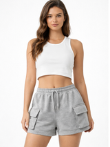 Short Cargo Gris Melánge Mujer - ENKI 3