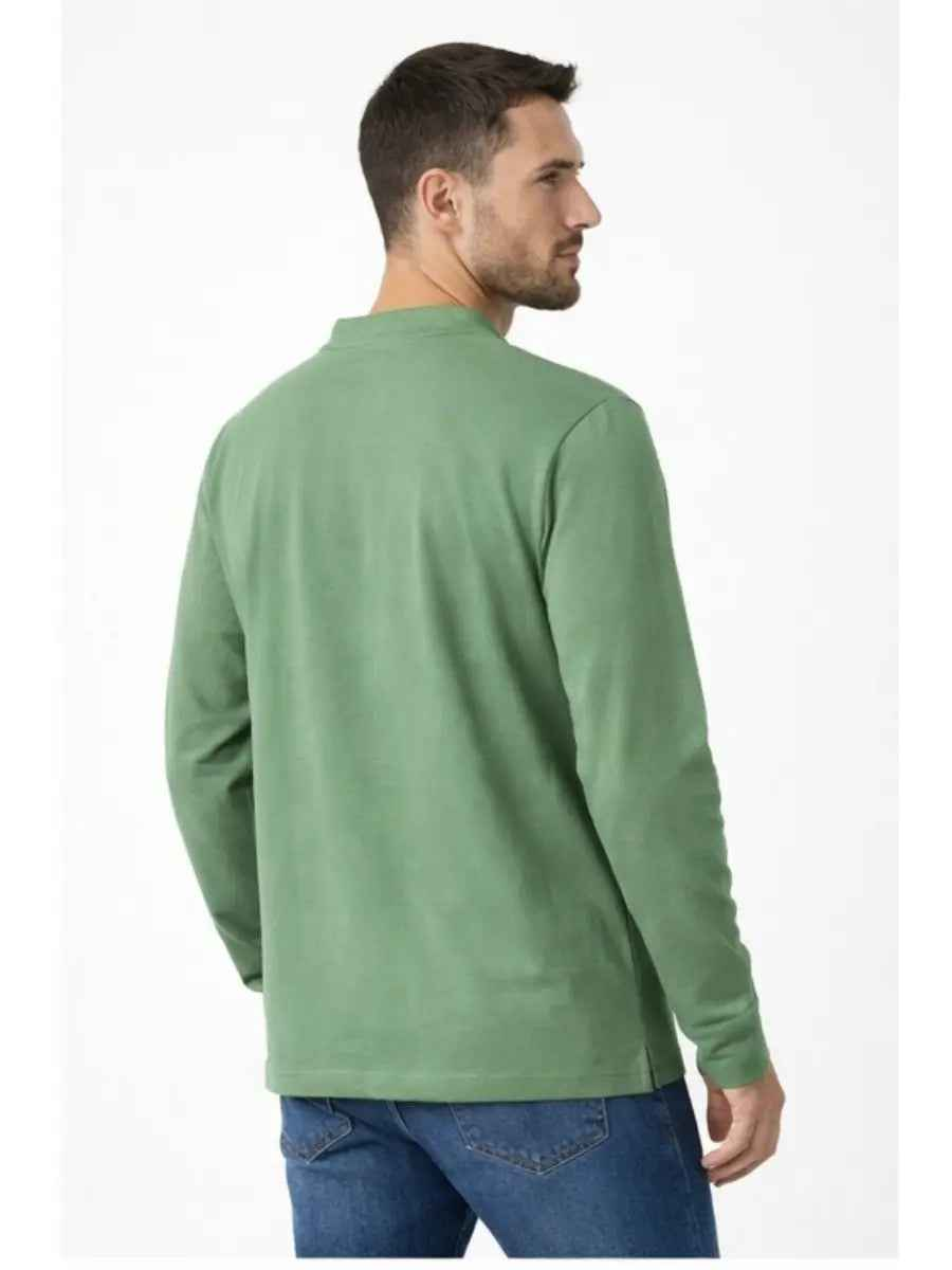 Polo Hombre Cuello Neru Manga Larga Algodón Urbano
