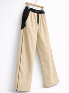 Pantalón Baggy Bicolor Tela Nova — Beige / Negro | ENKI - ENKI ModaStyle