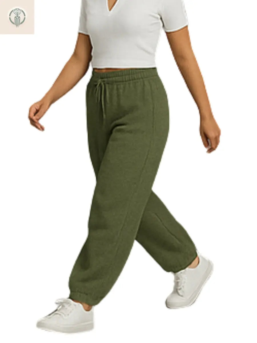 Jogger Oversized Mujer - Verde Olivo - Franela Reactiva 20/1 Premium ENKI ModaStyle