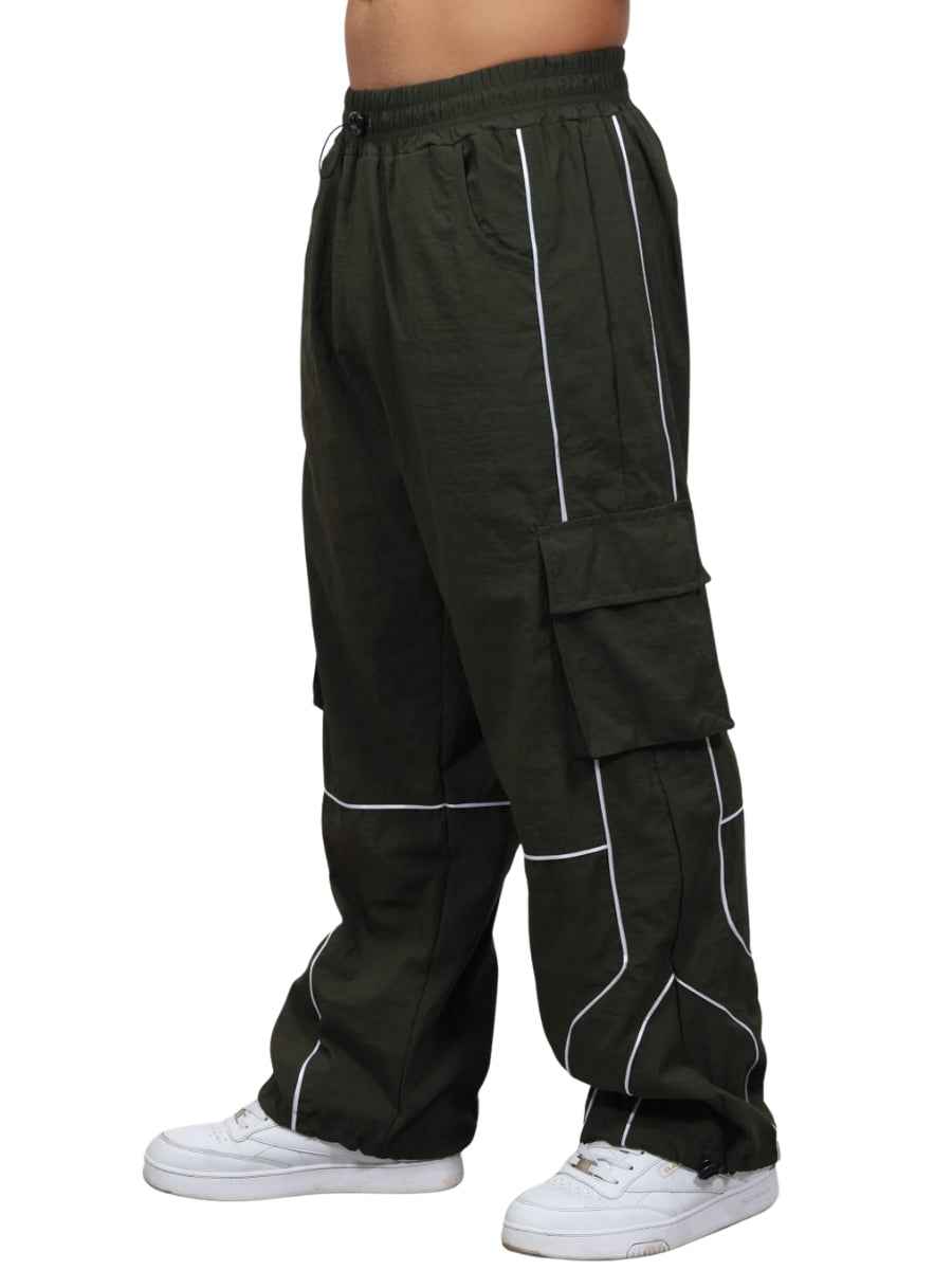 Pantalón Cargo Oversized Hombre Tela Mojada Urbano