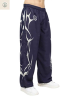 Pantalón Parachute Sublimado Azul Marino Tela Mojada Liquidación