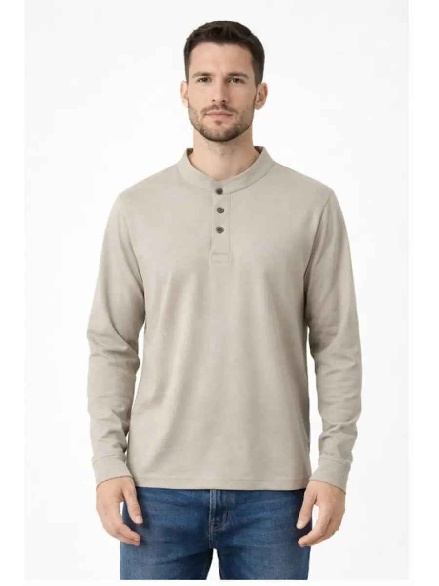 Polo Hombre Cuello Neru Manga Larga Algodón Urbano