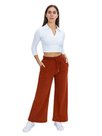 Pantalón Palazzo Mujer Franela Cintura Elástica