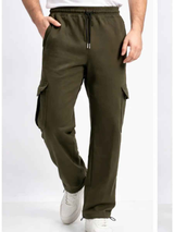 Pantalón Cargo Hombre Jogger Urbano Baggy de Franela para un Estilo Casual Moderno 11