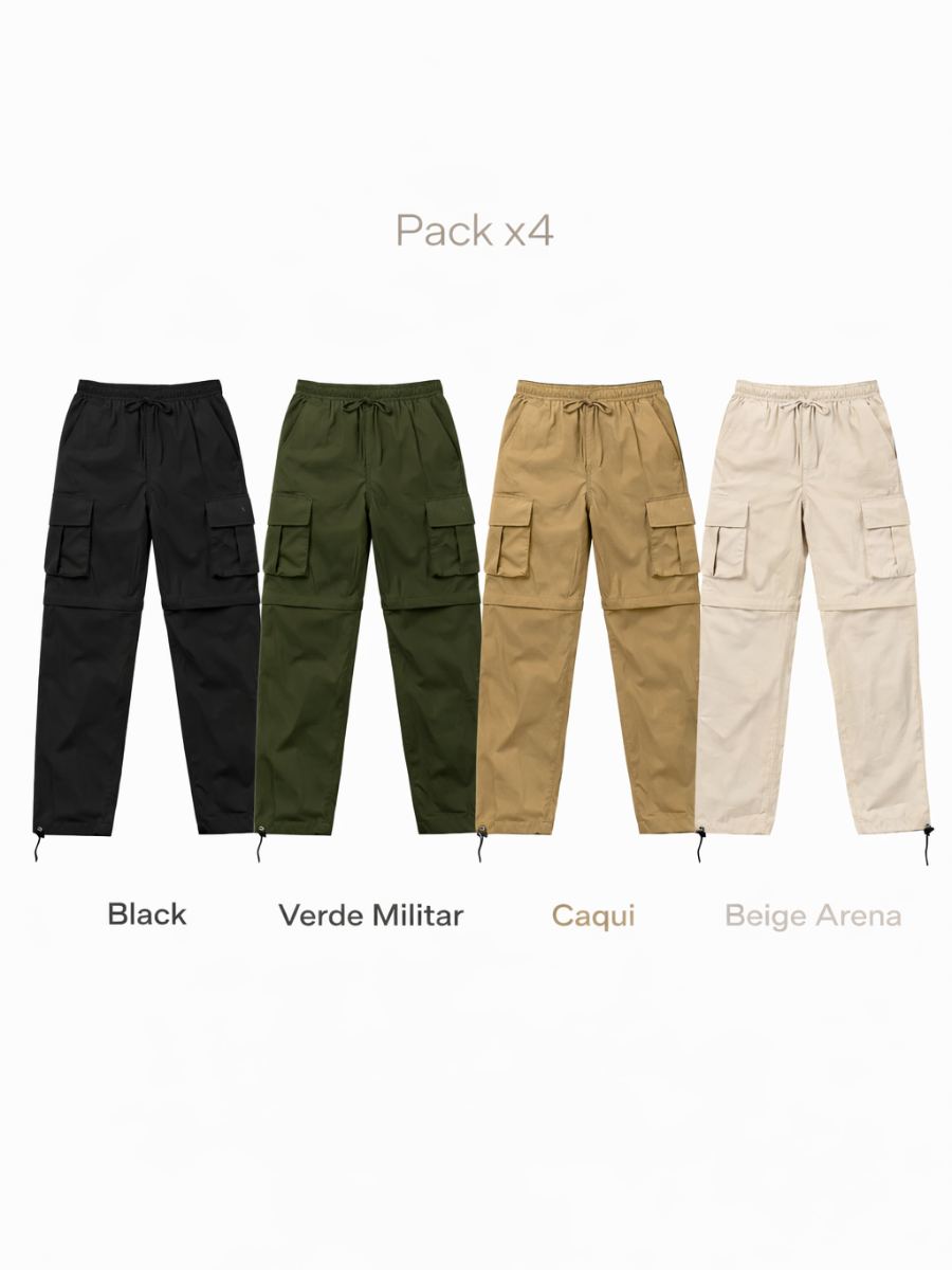 Pack x4 Pantalón Convertible 2 en 1 Hombre Tela Mojada ENKI ModaStyle