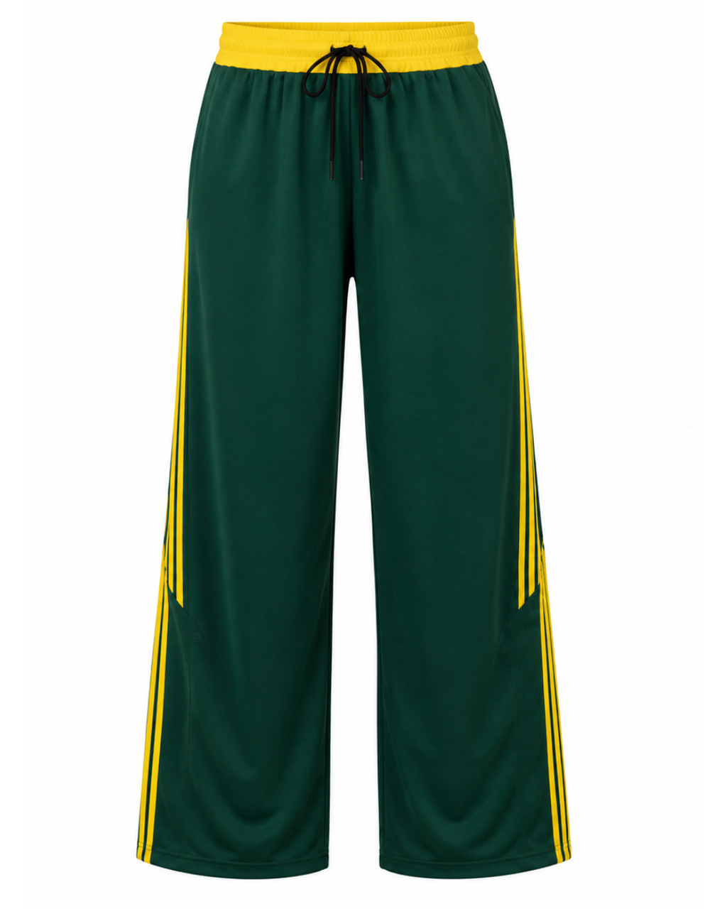 Pantalón Deportivo Oversized Verde con Franjas Amarillas — Tela Nova | Mujer | ENKI - ENKI ModaStyle