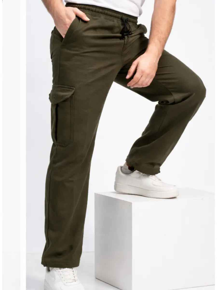 Pantalón Cargo Hombre Franela Baggy Jogger Urbano