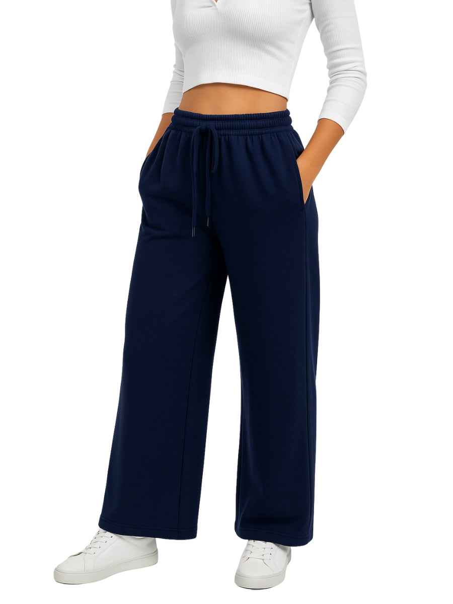 Pantalón Palazzo Mujer Franela Cintura Elástica