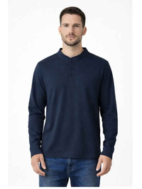 Polo Hombre Cuello Neru Algodón Manga Larga Urbano