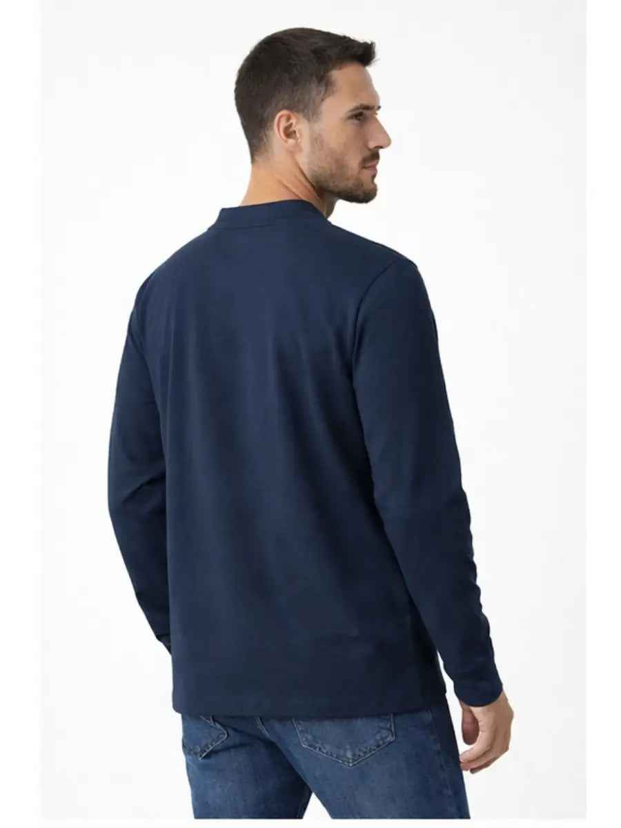 Polo Hombre Cuello Neru Manga Larga Algodón Urbano