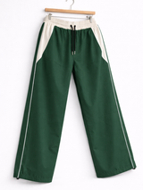 Pantalón Baggy Bicolor ENKI - Tela Nova Verde Botella / Crema 3