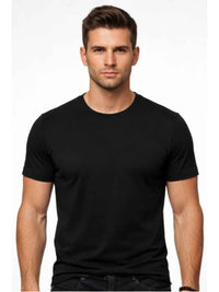 Polo Negro Slim Fit para Hombre | Básico Entallado Cuello Redondo