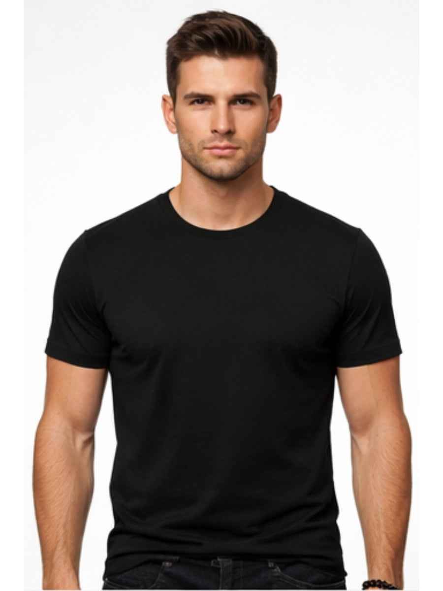 Polo Negro Slim Fit para Hombre | Básico Entallado Cuello Redondo