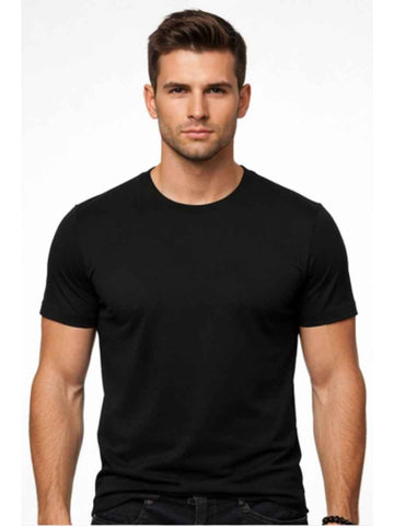 Polo Negro Slim Fit para Hombre | Básico Entallado Cuello Redondo