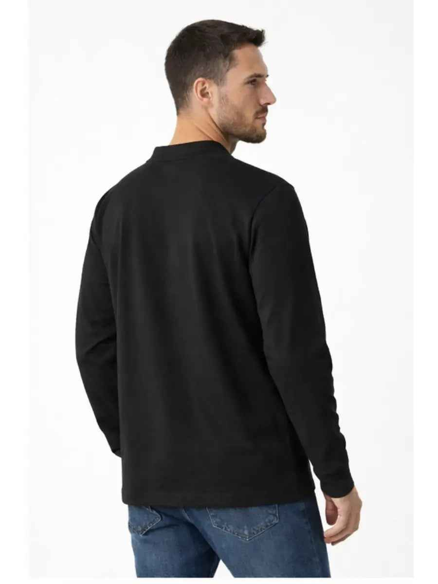 Polo Hombre Cuello Neru Manga Larga Algodón Urbano