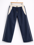 Pantalón Baggy Bicolor Tela Nova — Azul Marino / Crema | ENKI - ENKI ModaStyle