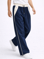 Pantalón Baggy Bicolor Tela Nova — Azul Marino / Crema | ENKI - ENKI ModaStyle