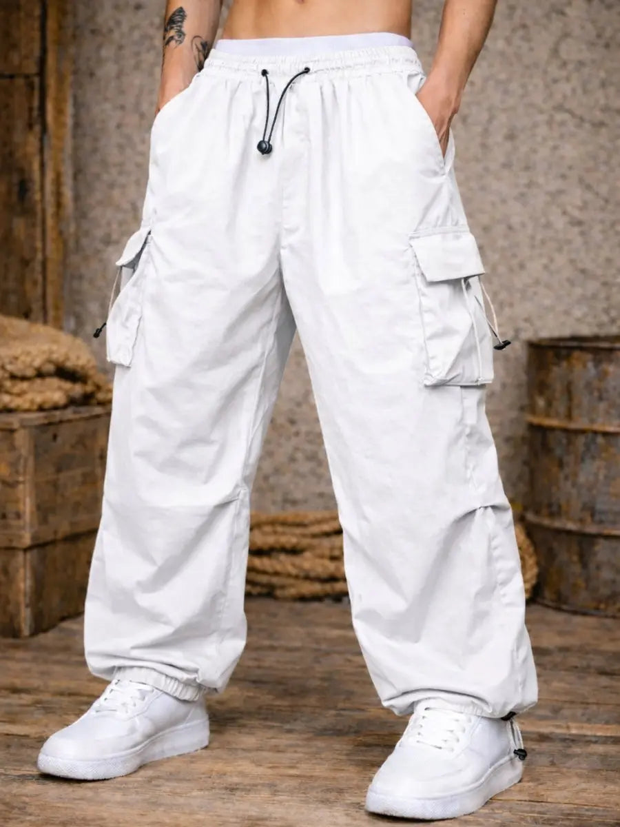 Pantalón Parachute Cargo Hombre Tela Mojada Oversized ENKI ModaStyle