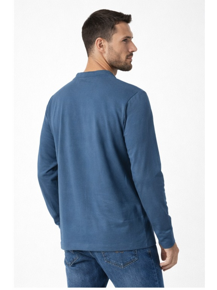 Polo Hombre Cuello Neru Manga Larga Algodón Casual ENKI ModaStyle