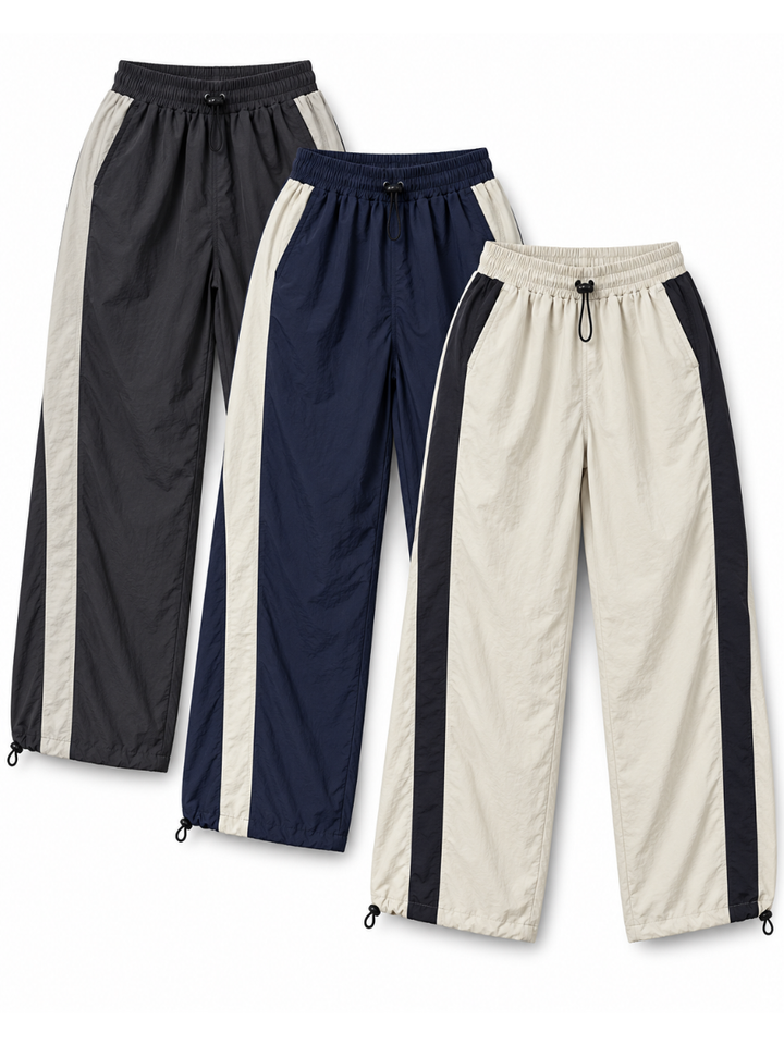 Pack x3 Pantalón Edge Line Baggy Tela Mojada para Hombre | Gris Hueso Azul
