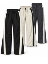 Pack x3 Pantalón Aura Oversized Mujer | Tela Mojada Hueso, Negro y Gris 1