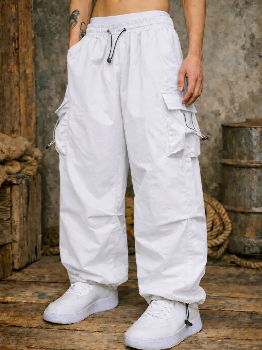 Pantalón Parachute Cargo Hombre Tela Mojada Oversized ENKI ModaStyle