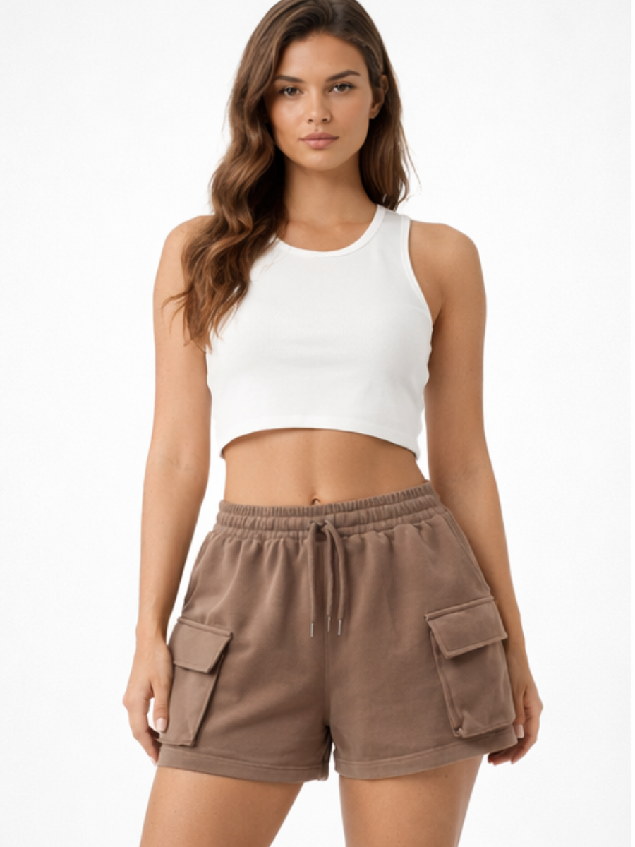 Short Cargo French Terry — Topo | Mujer | ENKI - ENKI ModaStyle