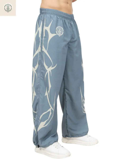 Pantalón Parachute Verde Liquidación en Tela Mojada Sublimada