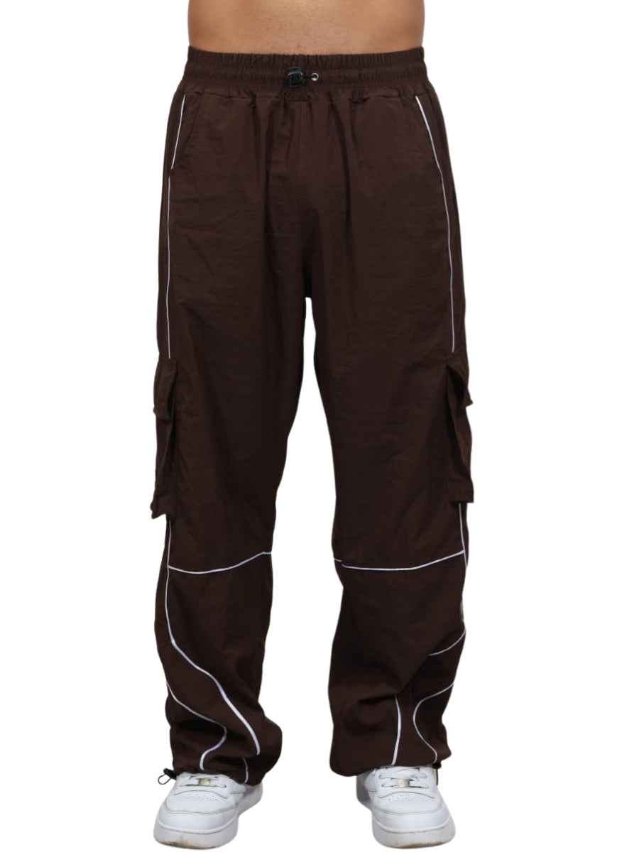 Pantalón Cargo Oversized Hombre Tela Mojada Urbano