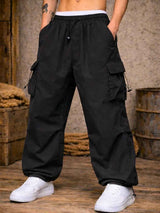 Pantalón Cargo Hombre Oversized Tela Mojada Parachute 5