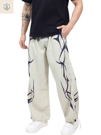 Pantalón Parachute Hueso Liquidación - Tela Mojada Sublimada