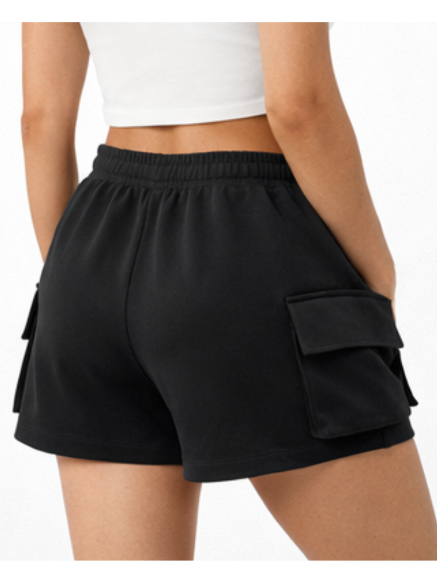 Short Cargo French Terry — Negro | Mujer | ENKI - ENKI ModaStyle