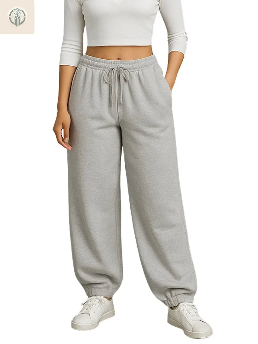 Jogger Oversized Mujer - Gris Jaspe - Franela Reactiva 20/1 Premium ENKI ModaStyle