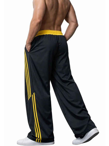Pantalón Deportivo Oversized Hombre Tela Nova Negro Amarillo