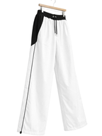 Pantalón Baggy Bicolor Tela Nova — Blanco / Negro | ENKI - ENKI ModaStyle