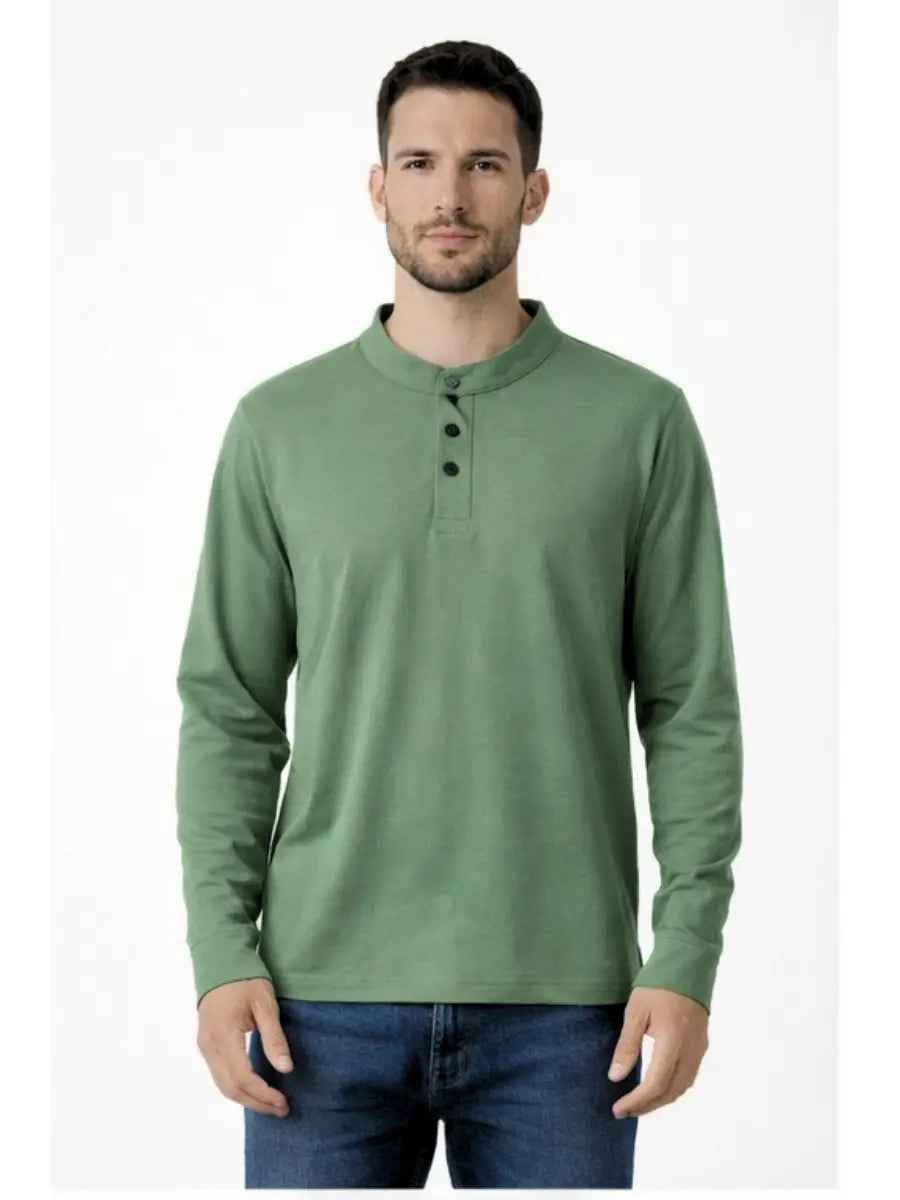 Polo Hombre Cuello Neru Manga Larga Algodón Urbano