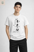 Polo Juvenil Blanco Diseño Japonés Cuello Redondo
