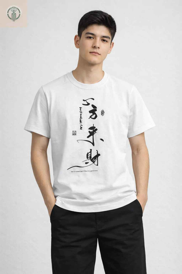 Polo Juvenil Blanco Diseño Japonés Cuello Redondo para un Estilo Único