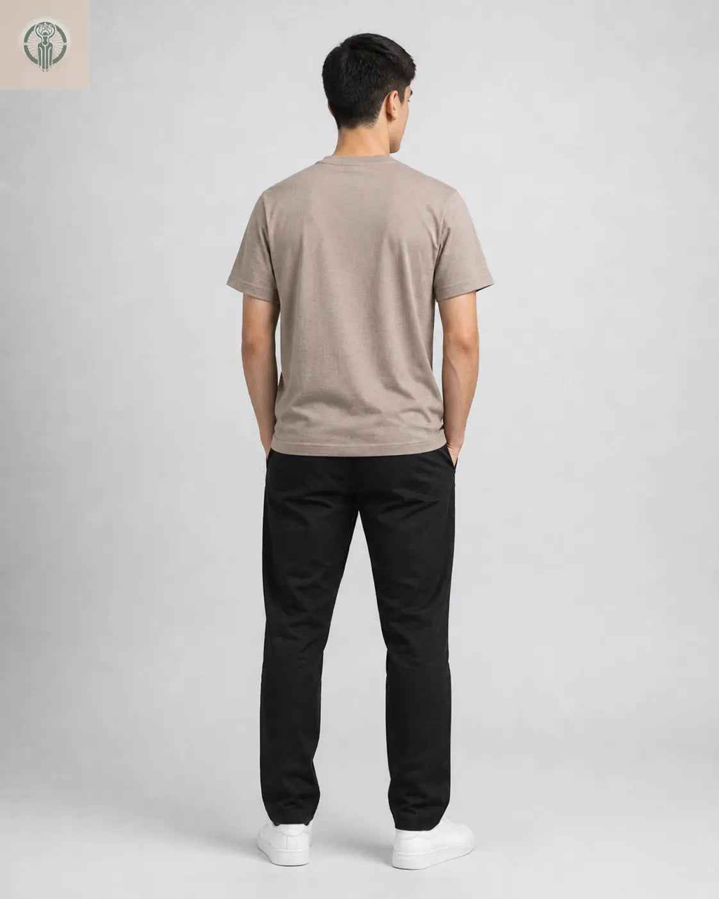 Polo Juvenil Beige Estampado Japonés Algodón Jersey