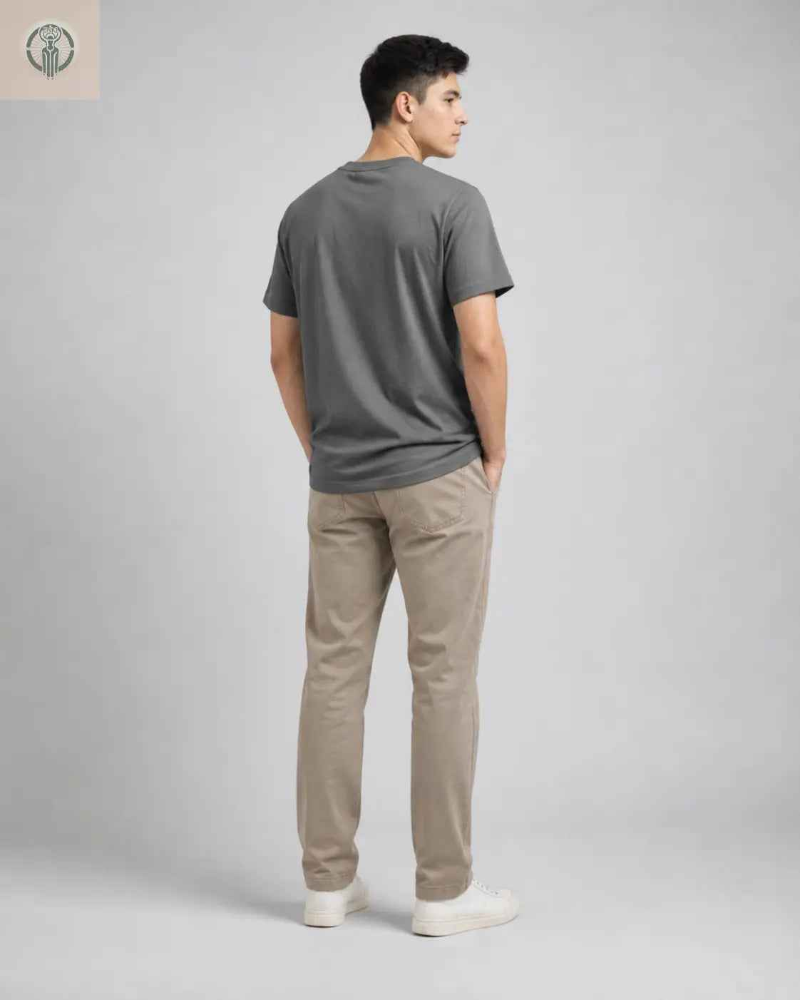 Polo Juvenil Gris Oscuro Estampado Japonés Algodón Jersey