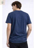 Polo Hombre Luxury Azul Acero Algodón Jersey Cuello Redondo