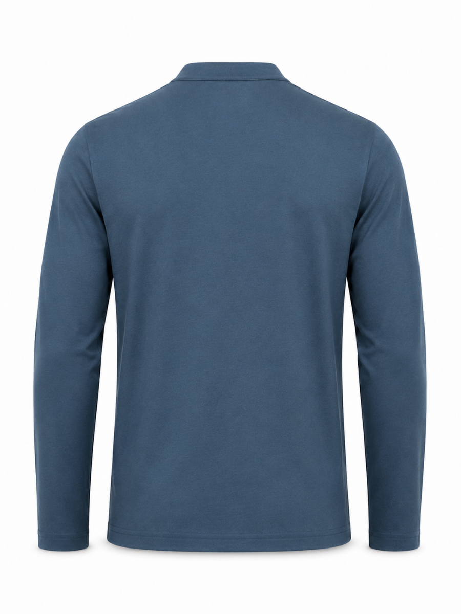 Polo Manga Larga Classic Fit para Hombre | Cuello Mao con Botones | ENKI