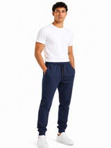 Pantalón Jogger Hombre Azul Navy Franela 1
