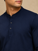 Polo Manga Larga Classic Fit para Hombre | Cuello Mao con Botones | ENKI 11